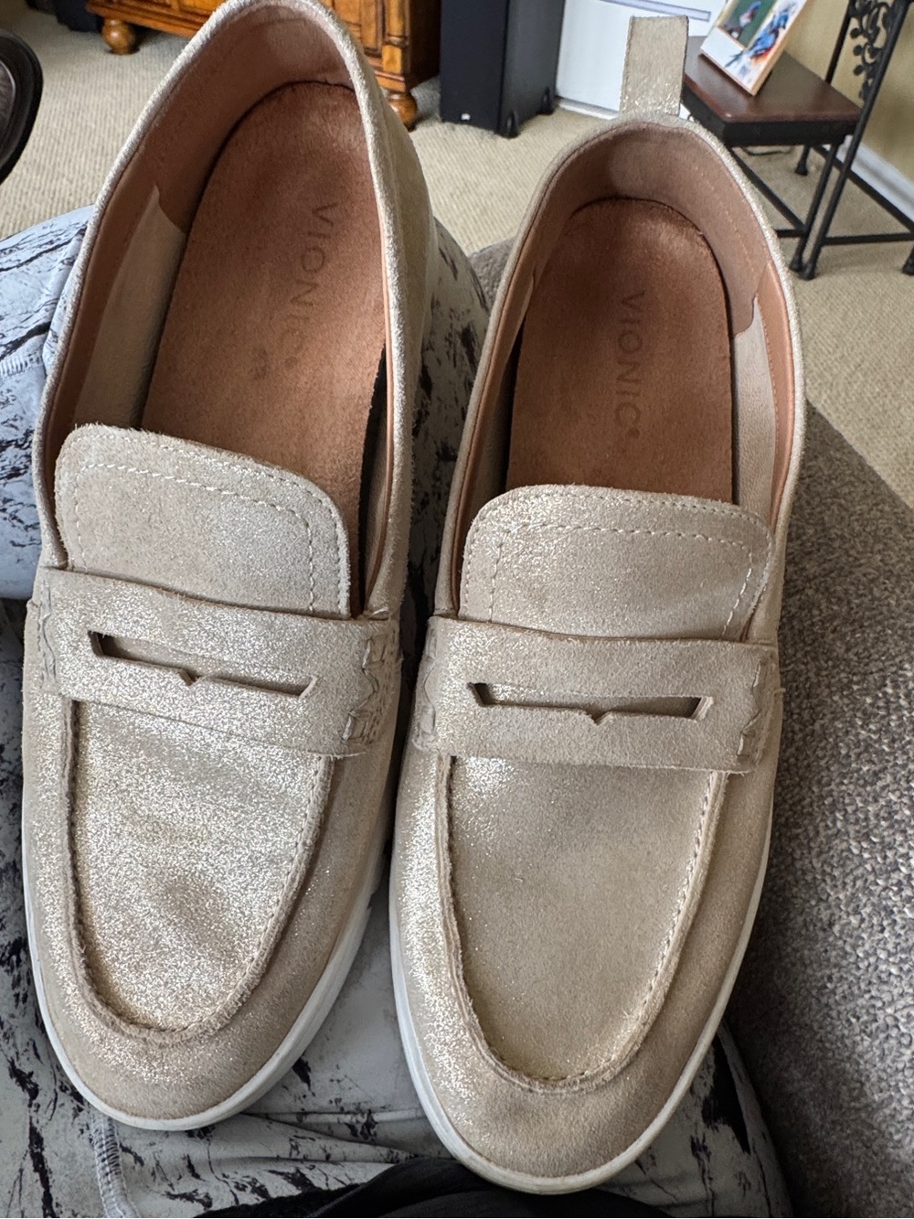 Vionic Uptown Shimmery Taupe  Slip-On Loafers
